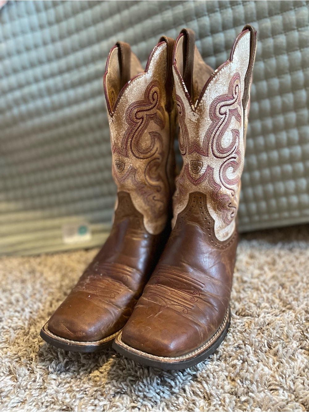 Ariat Brown and Cream Western Cowboy Boots
